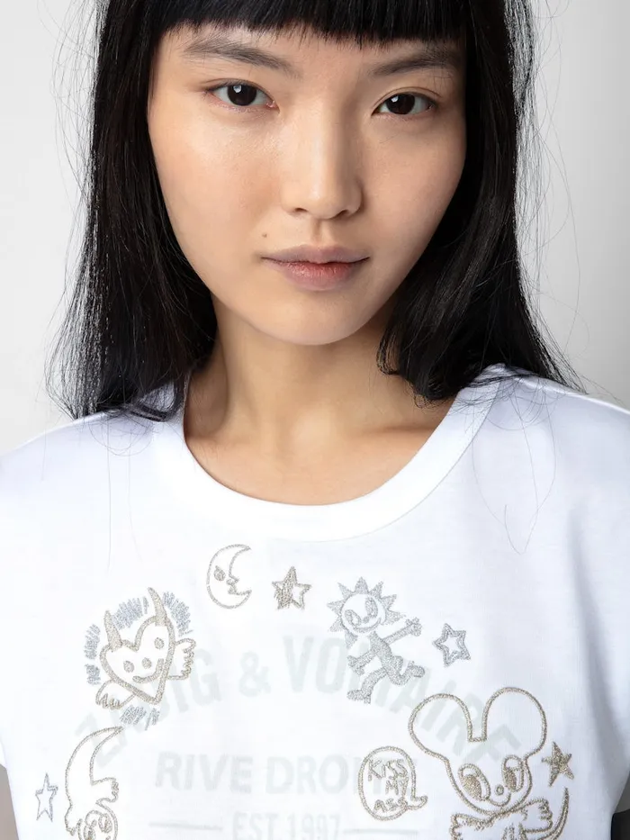 Women Zadig and Voltaire TShirts Woop Insignia Tshirt White