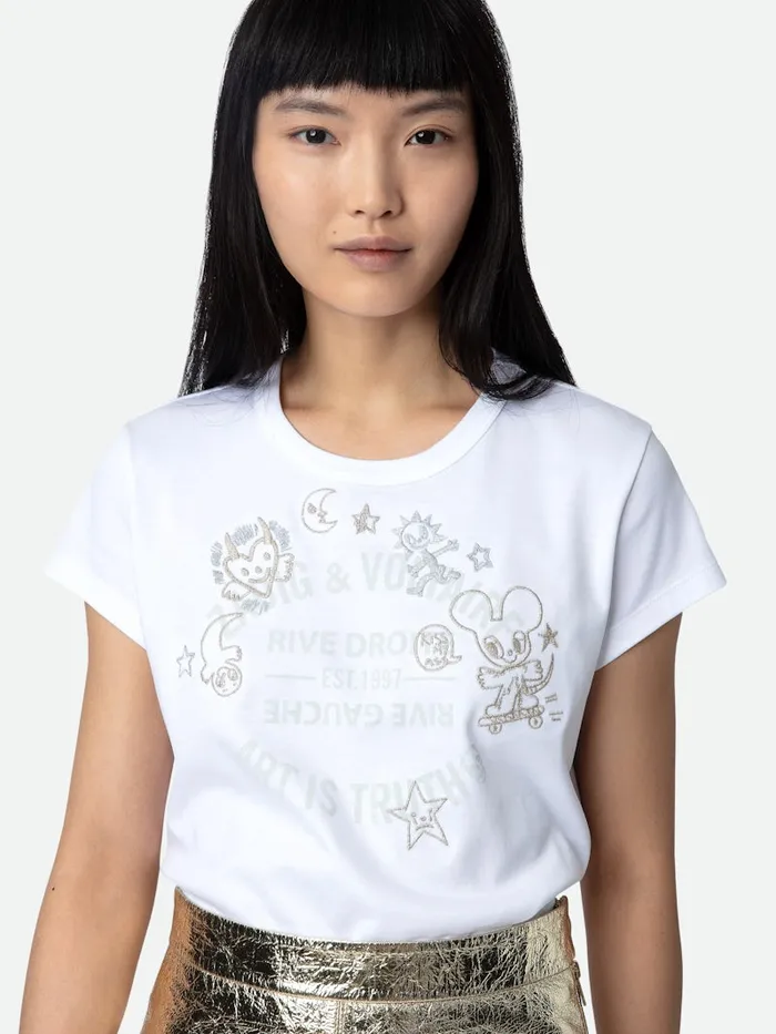 Women Zadig and Voltaire TShirts Woop Insignia Tshirt White