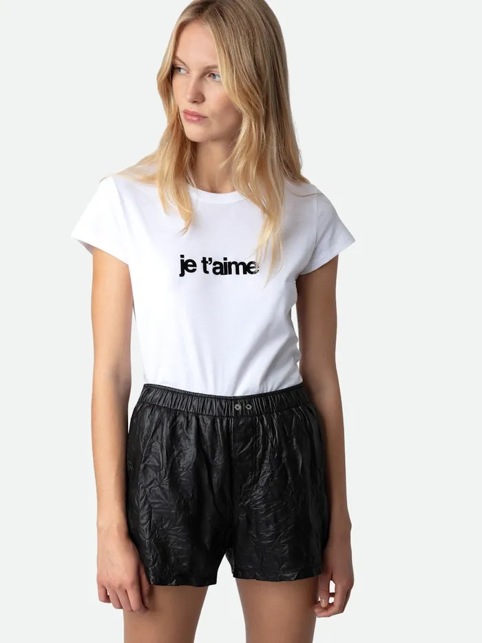 Women Zadig and Voltaire TShirts Woop Je Taime Tshirt White