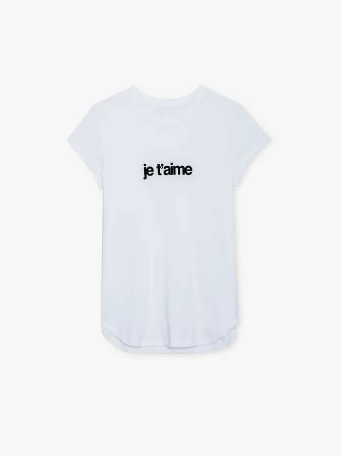 Women Zadig and Voltaire TShirts Woop Je Taime Tshirt White