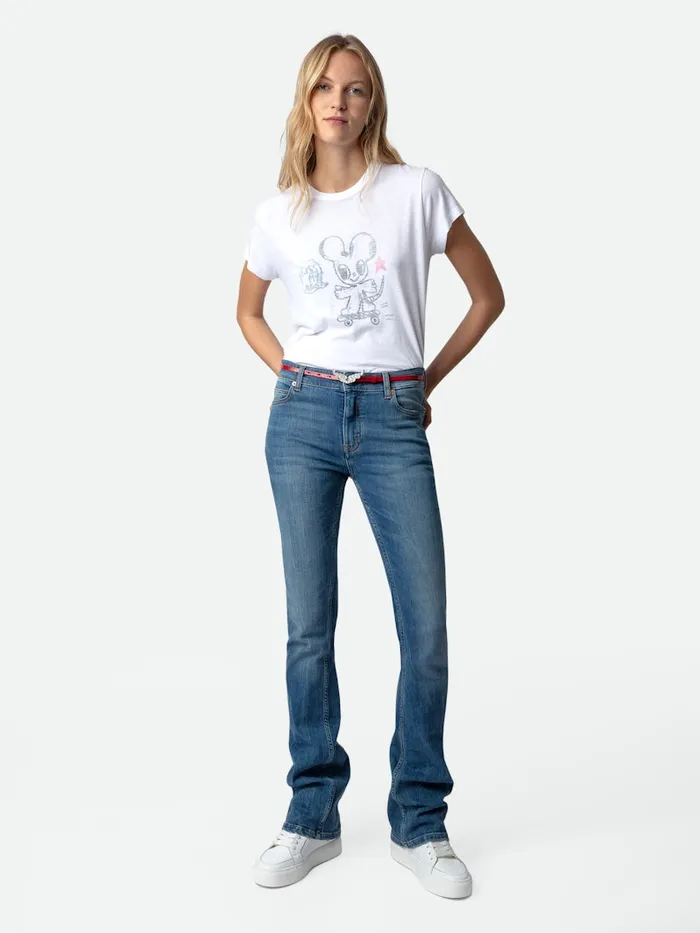 Women Zadig and Voltaire TShirts Woop Kiss My Ass Tshirt White