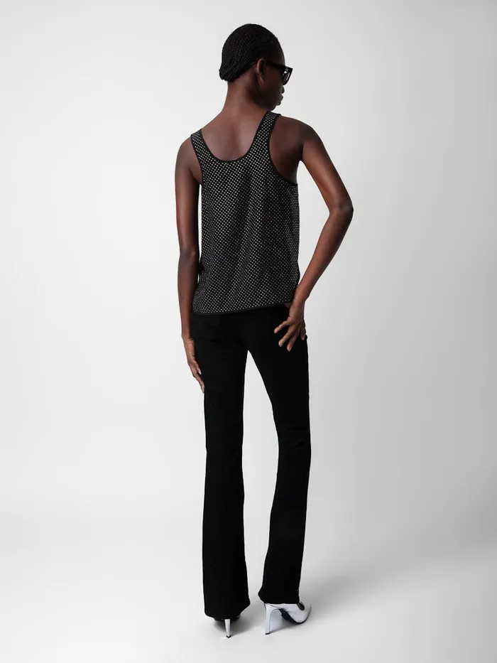 Women Zadig and Voltaire Tops and Shirts Carys Diamant Silk Top Black