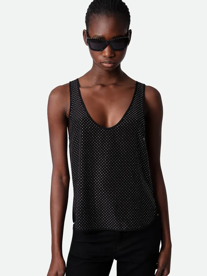 Women Zadig and Voltaire Tops and Shirts Carys Diamant Silk Top Black