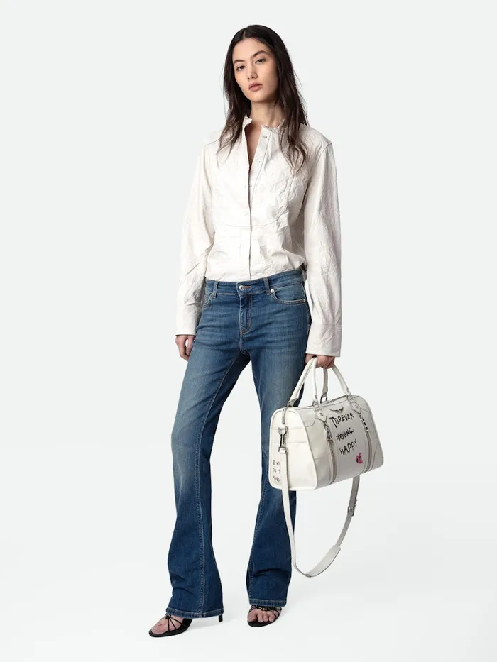 Women Zadig and Voltaire Tops and Shirts Chic Crinkled Leather Shirt Judo