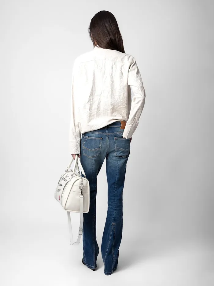 Women Zadig and Voltaire Tops and Shirts Chic Crinkled Leather Shirt Judo