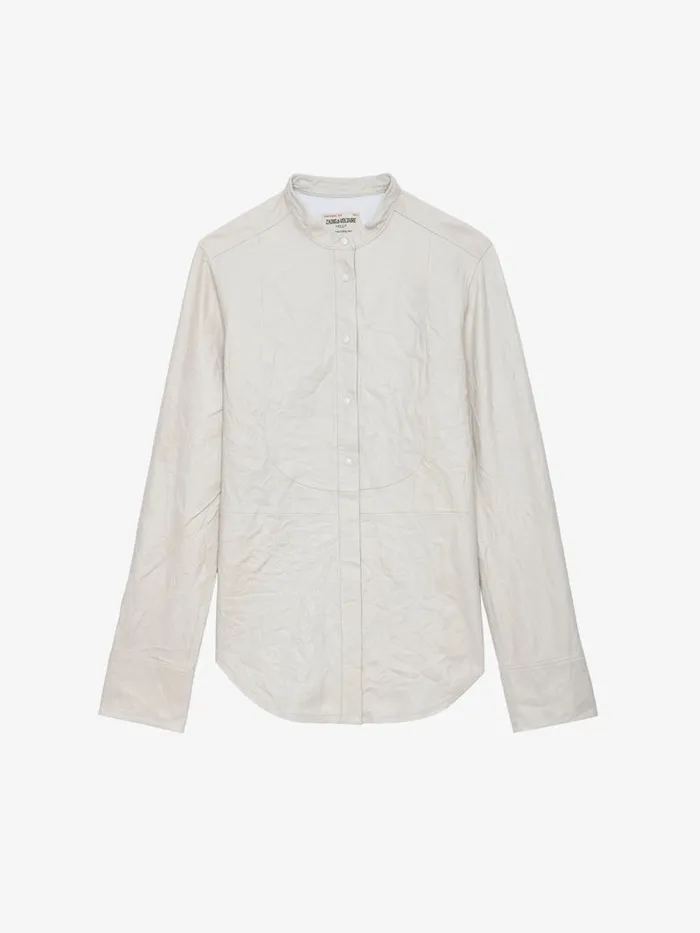 Women Zadig and Voltaire Tops and Shirts Chic Crinkled Leather Shirt Judo