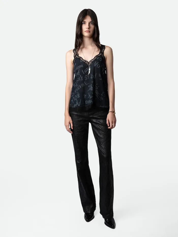 Women Zadig and Voltaire Tops and Shirts Chou Crepe Camisole Black