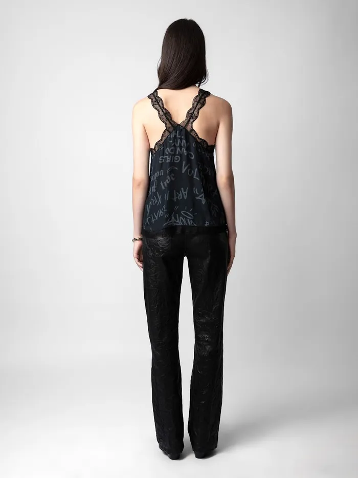 Women Zadig and Voltaire Tops and Shirts Chou Crepe Camisole Black