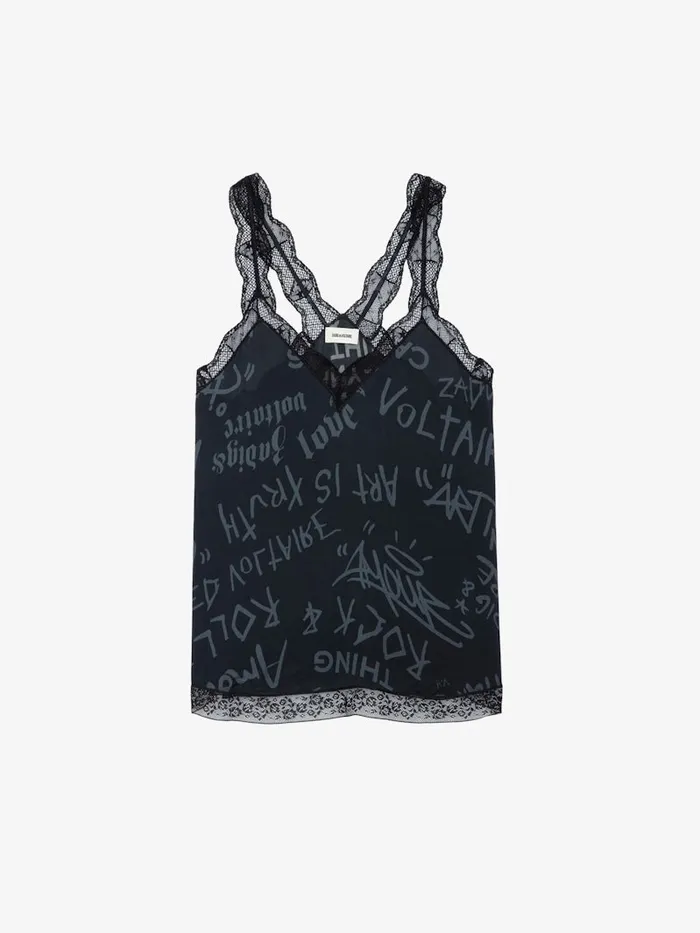 Women Zadig and Voltaire Tops and Shirts Chou Crepe Camisole Black