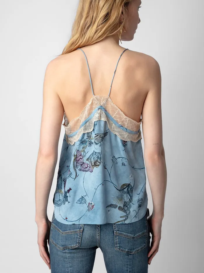 Women Zadig and Voltaire Tops and Shirts Christo Silk Camisole Glacier