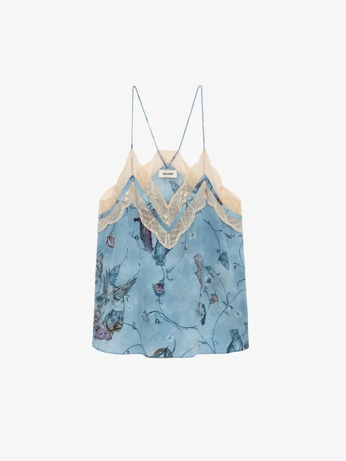 Women Zadig and Voltaire Tops and Shirts Christo Silk Camisole Glacier