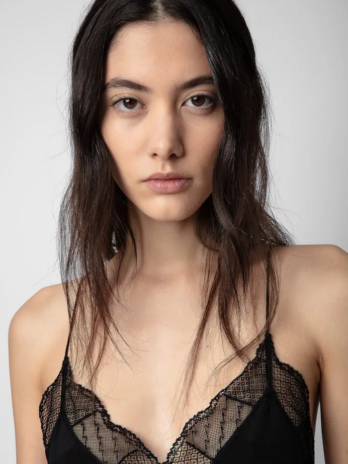Women Zadig and Voltaire Tops and Shirts Christy Silk Camisole Black