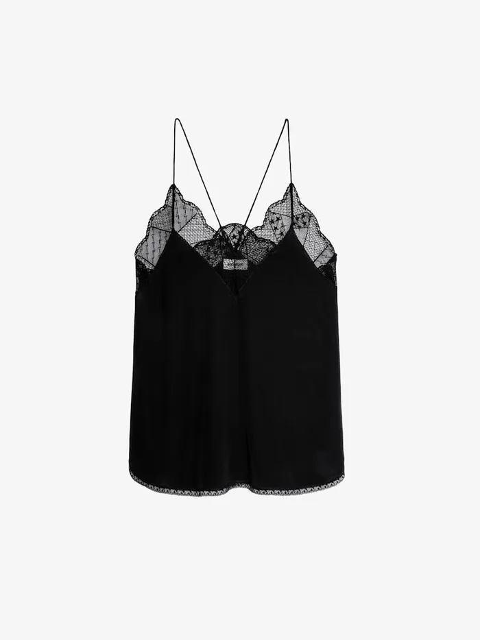 Women Zadig and Voltaire Tops and Shirts Christy Silk Camisole Black