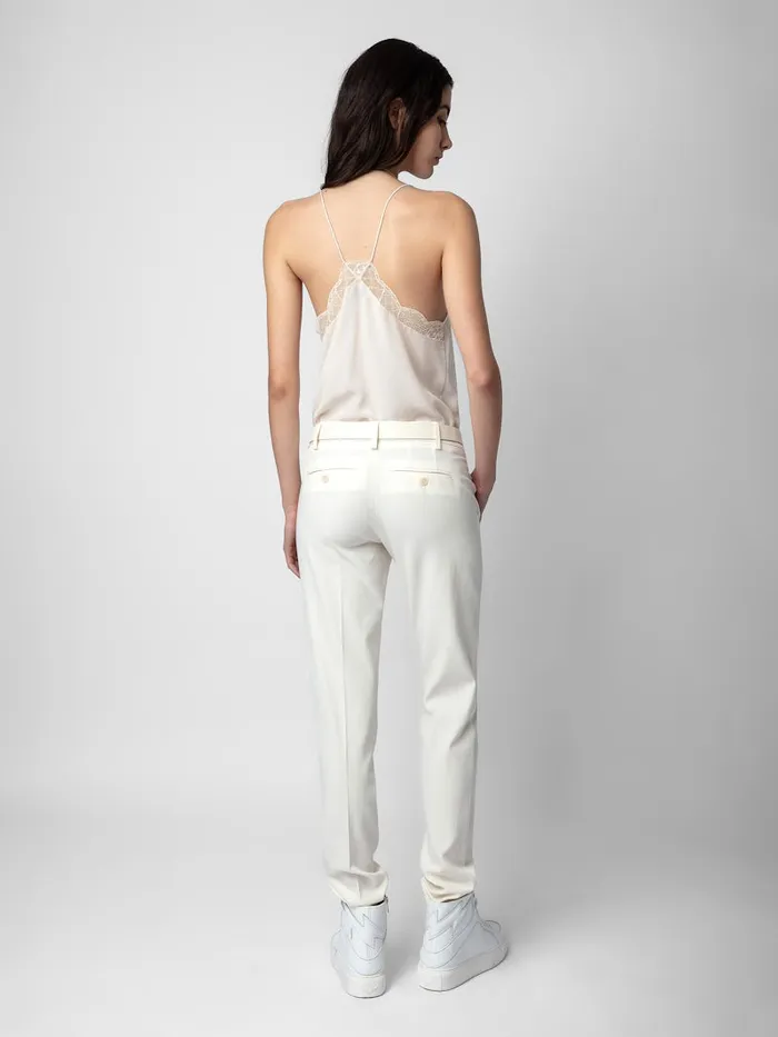 Women Zadig and Voltaire Tops and Shirts Christy Silk Camisole Ecru