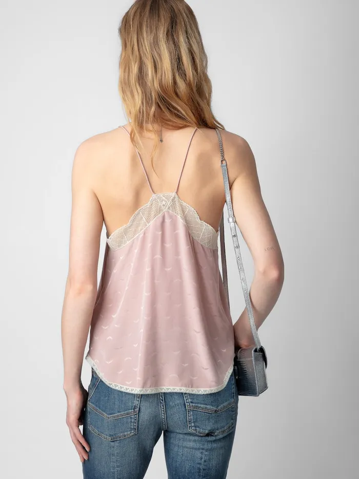 Women Zadig and Voltaire Tops and Shirts Christy Silk Jacquard Camisole Primrose