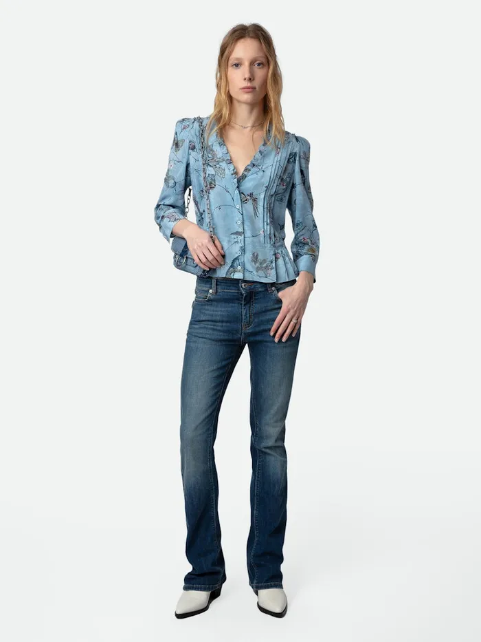 Women Zadig and Voltaire Tops and Shirts Talixia Diamant Blouse Glacier