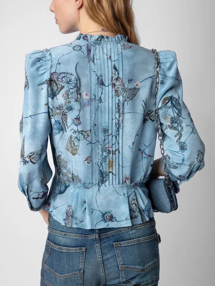 Women Zadig and Voltaire Tops and Shirts Talixia Diamant Blouse Glacier