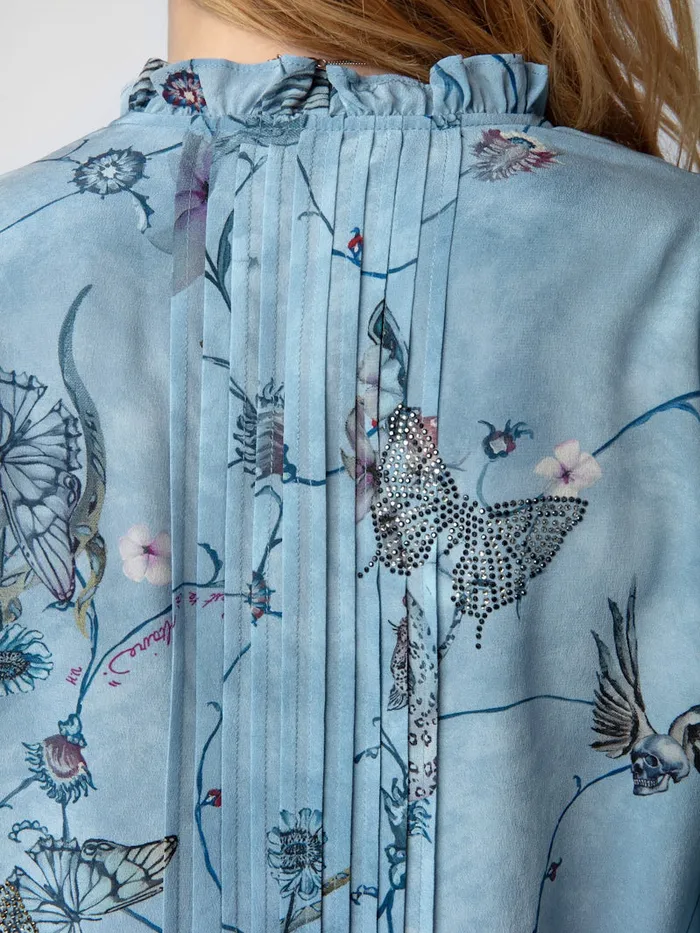Women Zadig and Voltaire Tops and Shirts Talixia Diamant Blouse Glacier