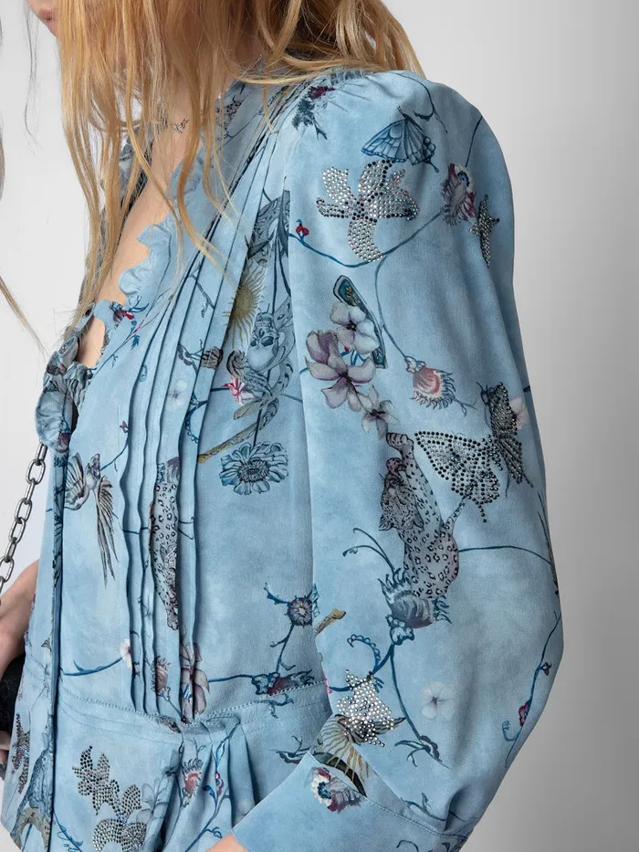 Women Zadig and Voltaire Tops and Shirts Talixia Diamant Blouse Glacier