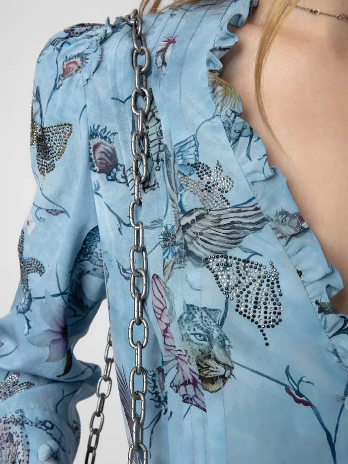 Women Zadig and Voltaire Tops and Shirts Talixia Diamant Blouse Glacier