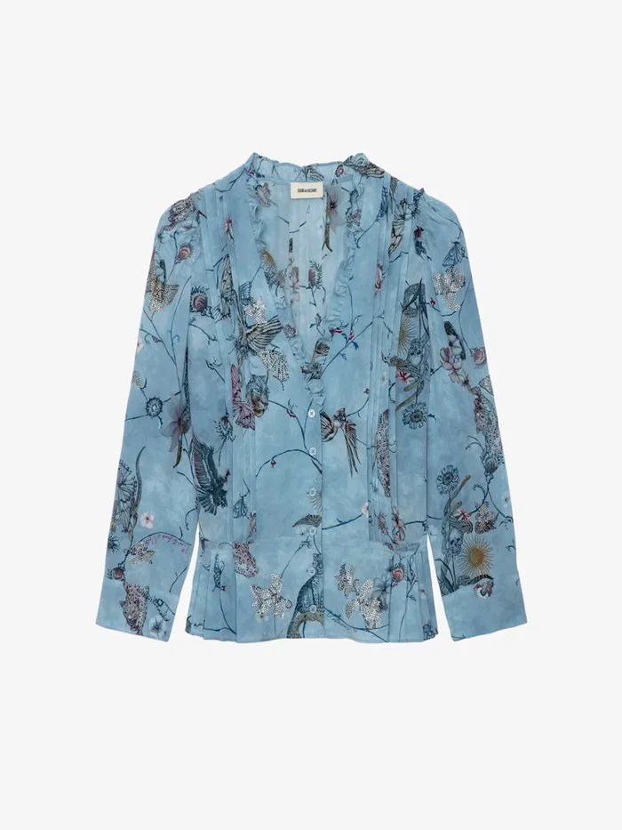 Women Zadig and Voltaire Tops and Shirts Talixia Diamant Blouse Glacier