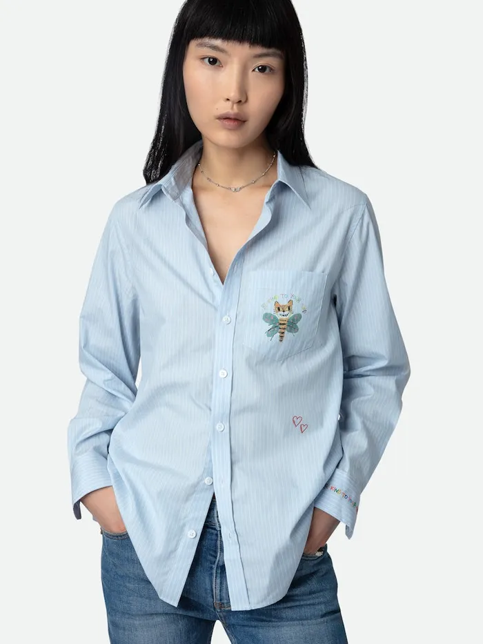 Women Zadig and Voltaire Tops and Shirts Taskiz Shirt Blue