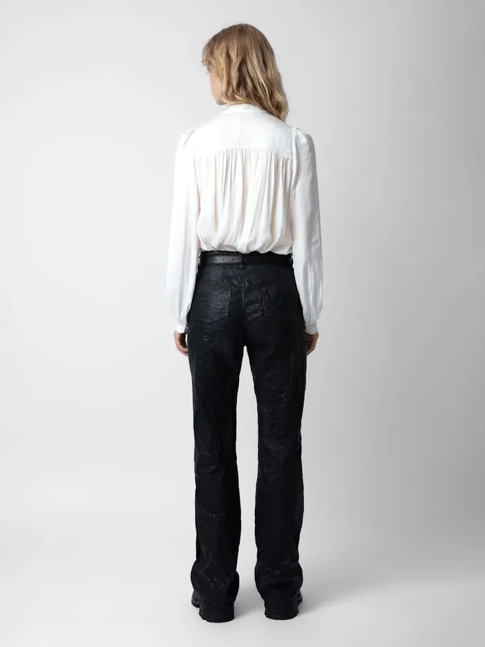 Women Zadig and Voltaire Tops and Shirts Tchin Satin Blouse Judo