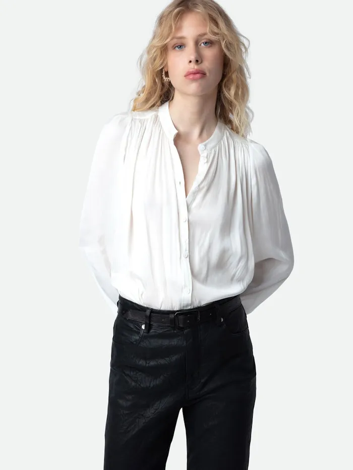 Women Zadig and Voltaire Tops and Shirts Tchin Satin Blouse Judo
