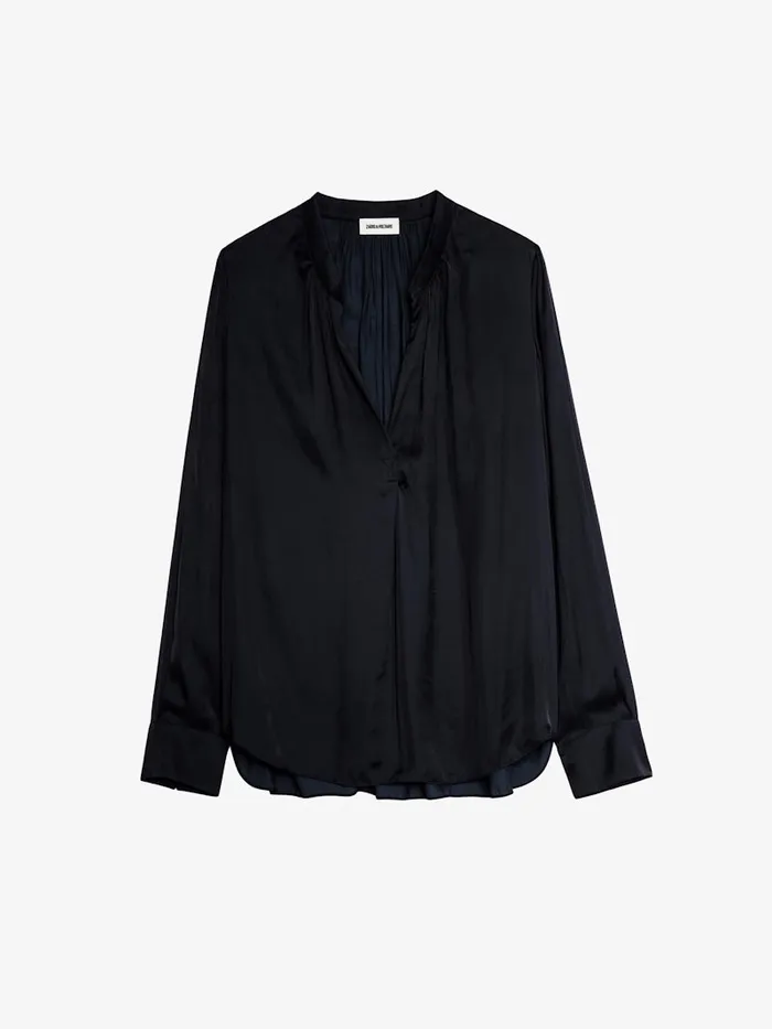 Women Zadig and Voltaire Tops and Shirts Tink Satin Tunic Black