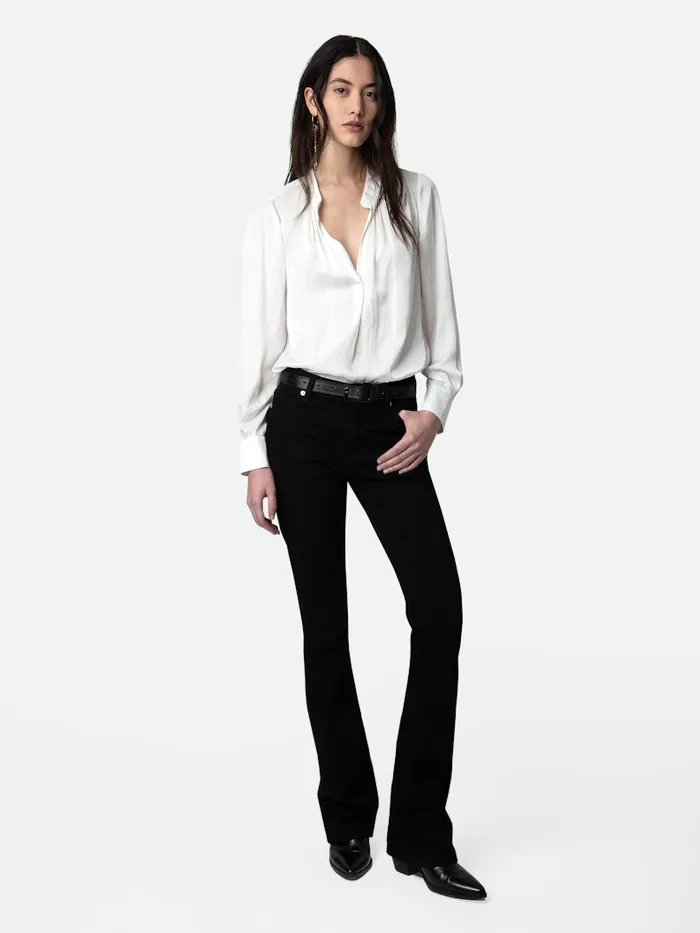 Women Zadig and Voltaire Tops and Shirts Tink Satin Tunic White