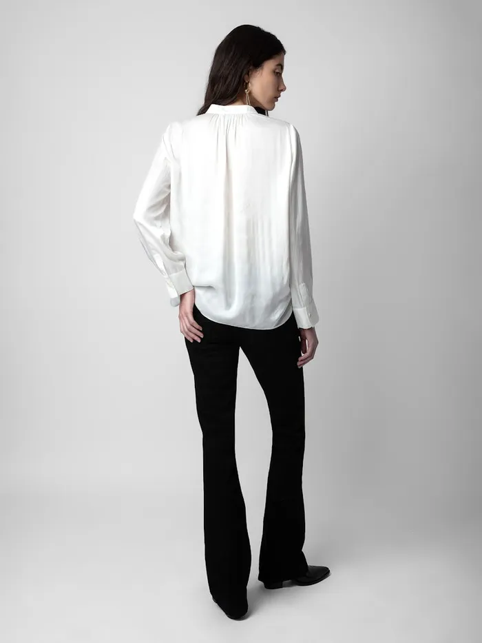 Women Zadig and Voltaire Tops and Shirts Tink Satin Tunic White