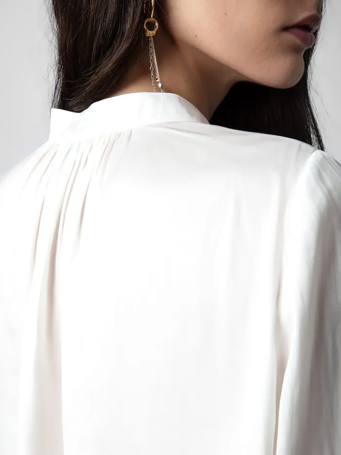 Women Zadig and Voltaire Tops and Shirts Tink Satin Tunic White