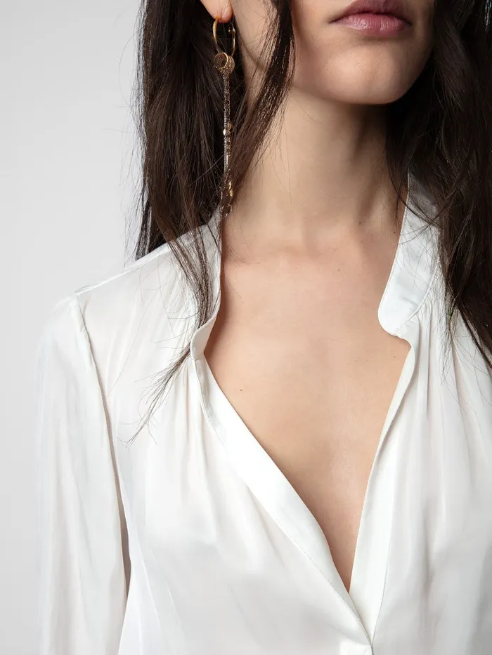 Women Zadig and Voltaire Tops and Shirts Tink Satin Tunic White