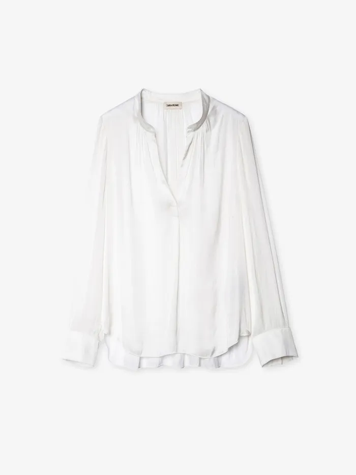 Women Zadig and Voltaire Tops and Shirts Tink Satin Tunic White