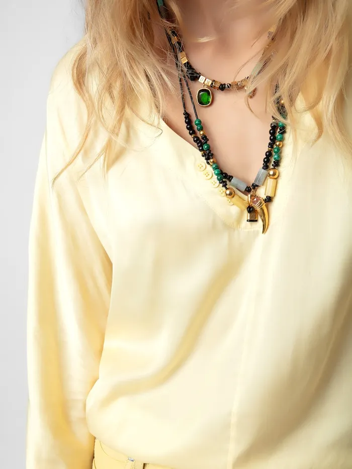 Women Zadig and Voltaire Tops and Shirts Tonastir Satin Blouse Shea