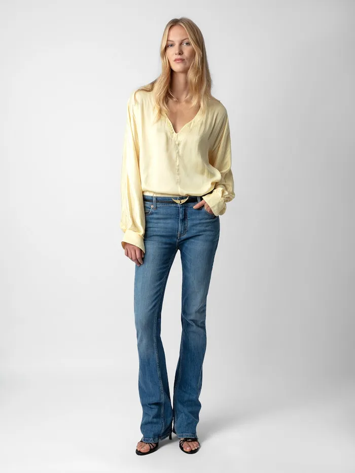 Women Zadig and Voltaire Tops and Shirts Tonastir Satin Blouse Shea