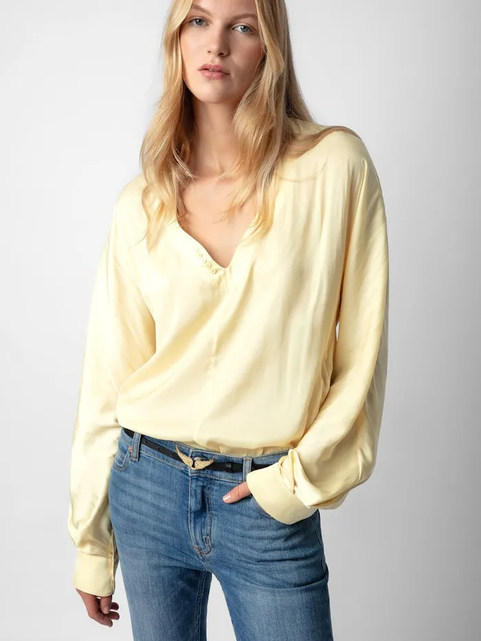 Women Zadig and Voltaire Tops and Shirts Tonastir Satin Blouse Shea