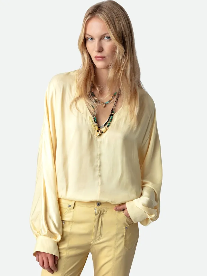 Women Zadig and Voltaire Tops and Shirts Tonastir Satin Blouse Shea