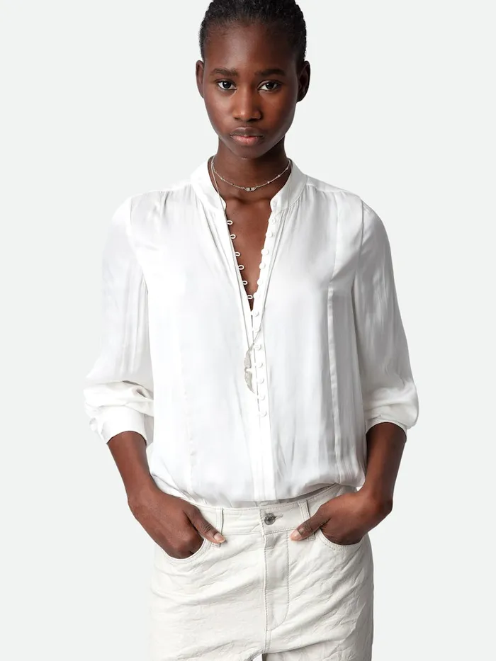 Women Zadig and Voltaire Tops and Shirts Twina Satin Blouse Judo