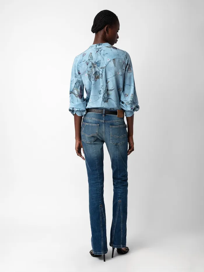 Women Zadig and Voltaire Tops and Shirts Twina Silk Blouse Glacier