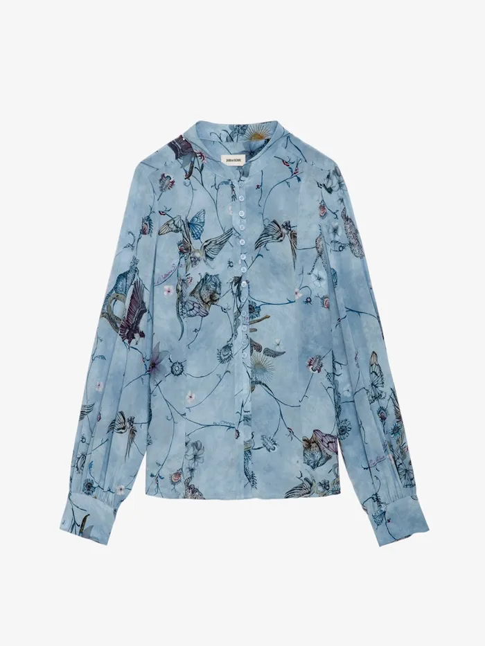 Women Zadig and Voltaire Tops and Shirts Twina Silk Blouse Glacier