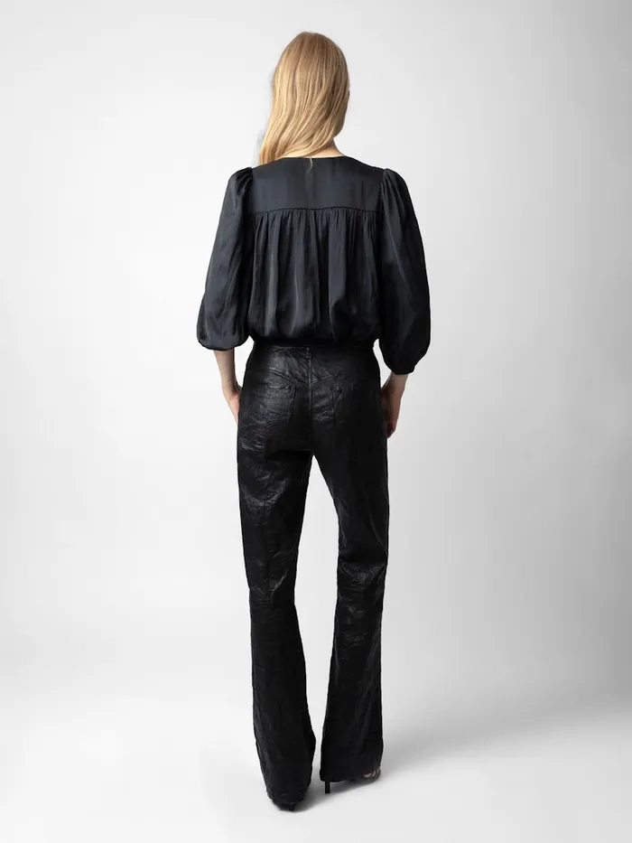 Women Zadig and Voltaire Tops and Shirts Tyfon Satin Top Black