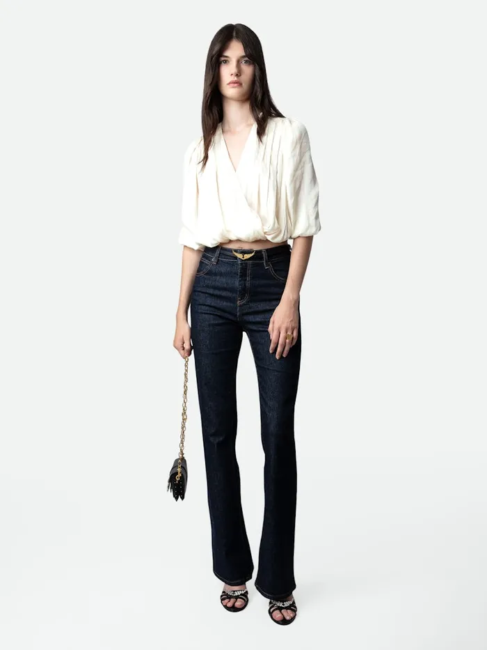 Women Zadig and Voltaire Tops and Shirts Tyfon Satin Top Sugar