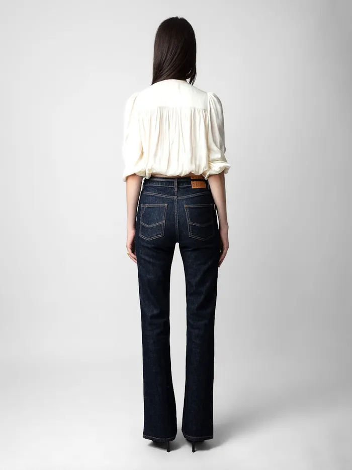 Women Zadig and Voltaire Tops and Shirts Tyfon Satin Top Sugar