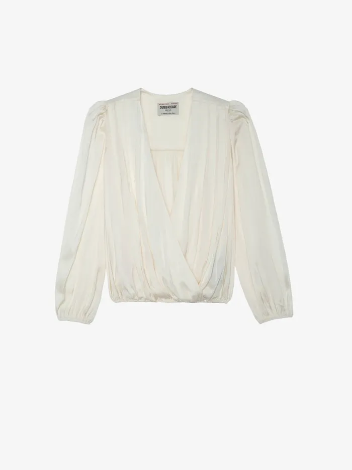 Women Zadig and Voltaire Tops and Shirts Tyfon Satin Top Sugar