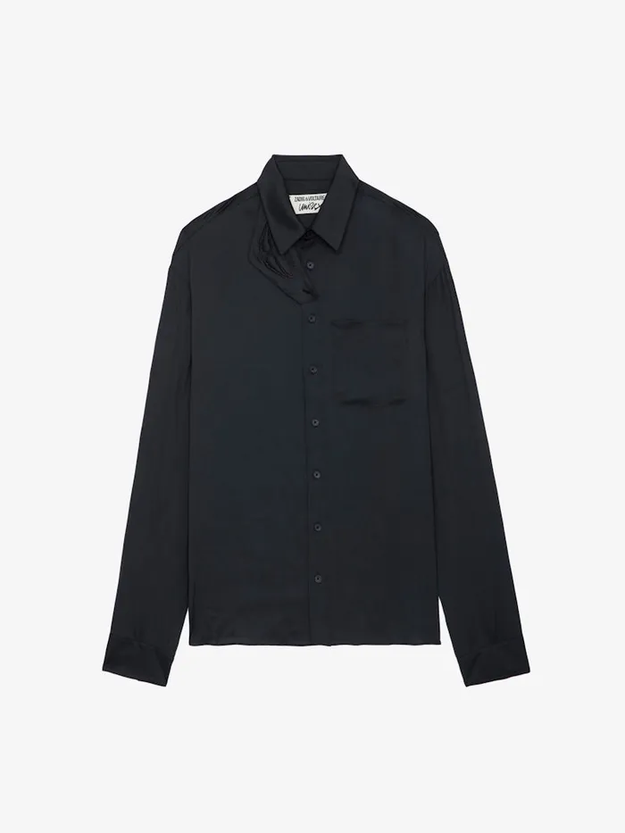 Women Zadig and Voltaire Tops and Shirts Tyrone Satin Shirt Black