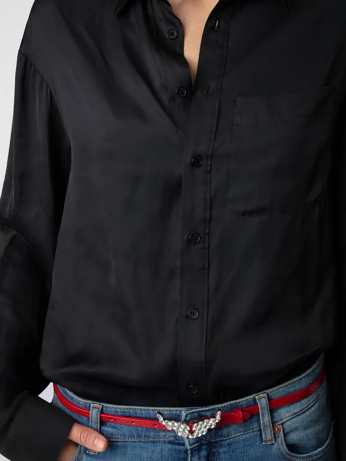 Women Zadig and Voltaire Tops and Shirts Tyrone Satin Shirt Black