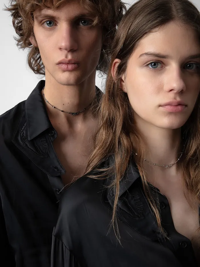 Women Zadig and Voltaire Tops and Shirts Tyrone Satin Shirt Black