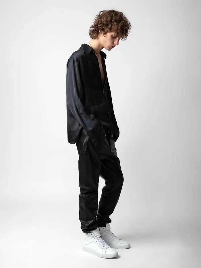 Women Zadig and Voltaire Tops and Shirts Tyrone Satin Shirt Black
