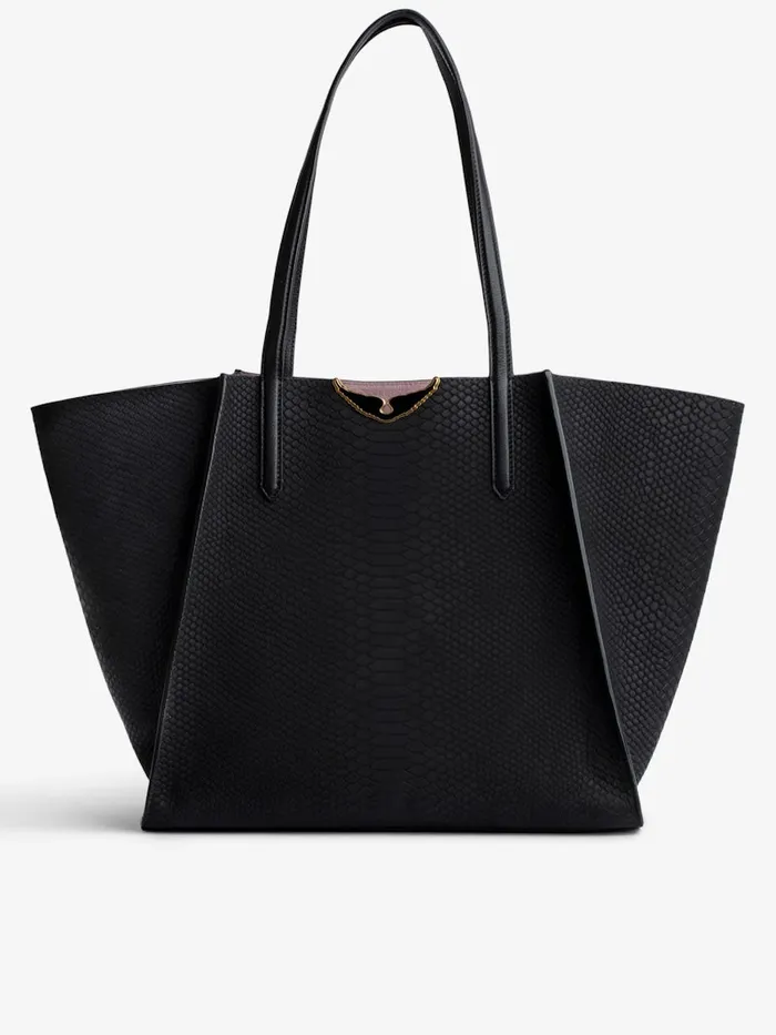 Women Zadig and Voltaire Tote Bags Le Borderline Soft Savage Bag Black